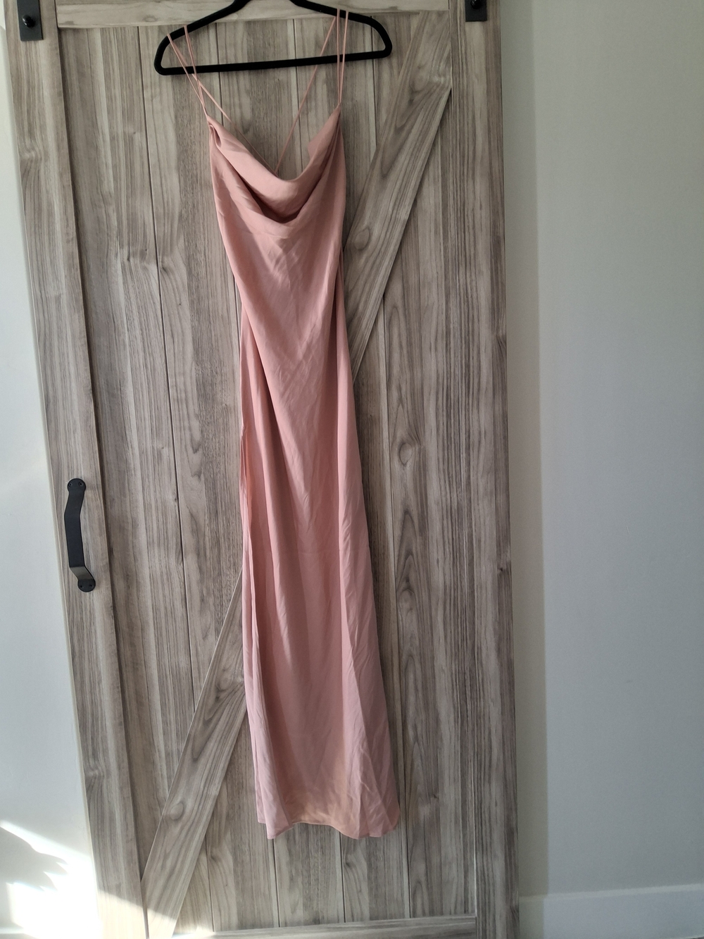 Michael Costello Dusty Rose Cowl Neck Maxi Slip Dress